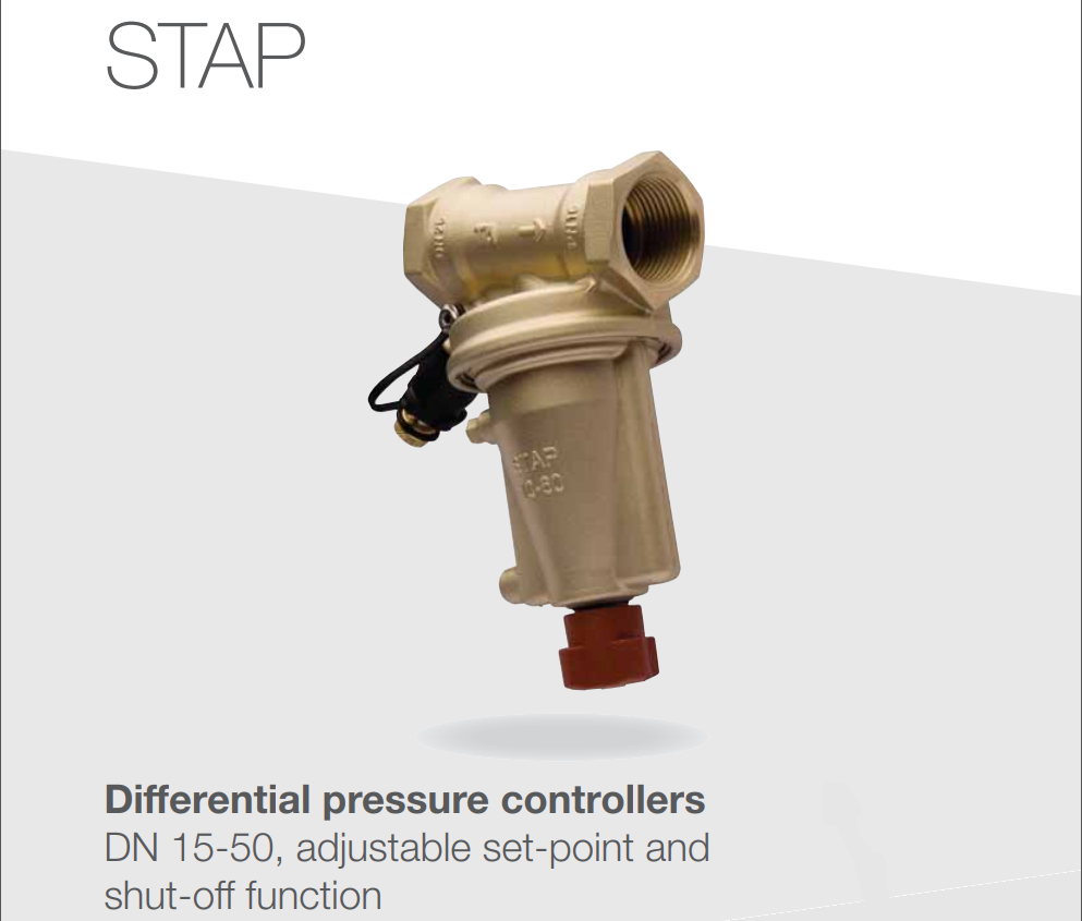 STAP DN15-50 - Differential pressure controller, adjustable set-point and shut-off function