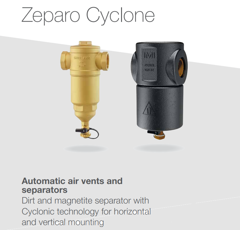 Zeparo Cyclone- Dirt and magnetite separator with cyclonic technology for horizontal and vertical mounting