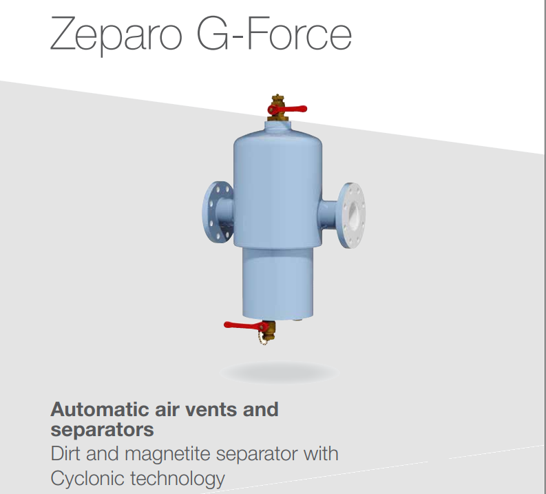 Zeparo G-Force - Microbubble, dirt and magnetite separator with Cyclonic technology