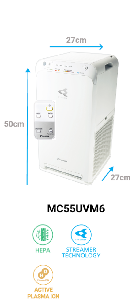 Purificador de aire Streamer MC55UVM6 - Daikin Latam